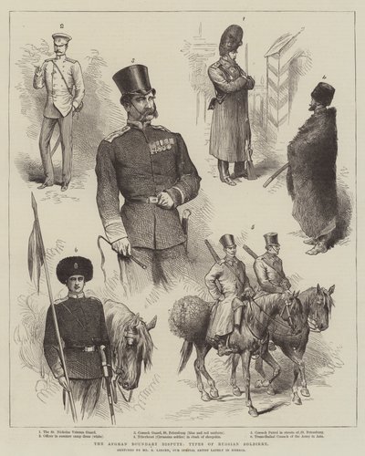 The Afghan Boundary Dispute, Types of Russian Soldiery by Adolf Alfred Larsen